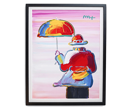 Peter Max (American b. 1937) "Umbrella Man" Acrylic On