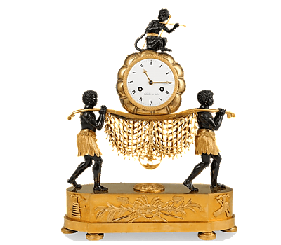  Rare 19th Cent French Empire Gilt Bronze Mantel Clock
