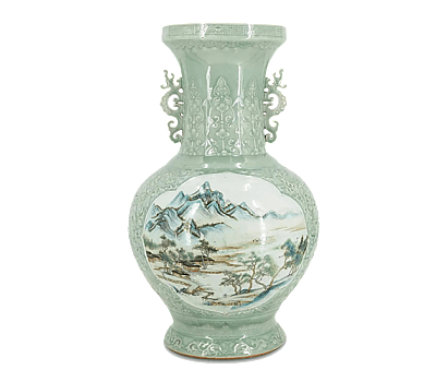 Large Chinese Antique Celadon Vase